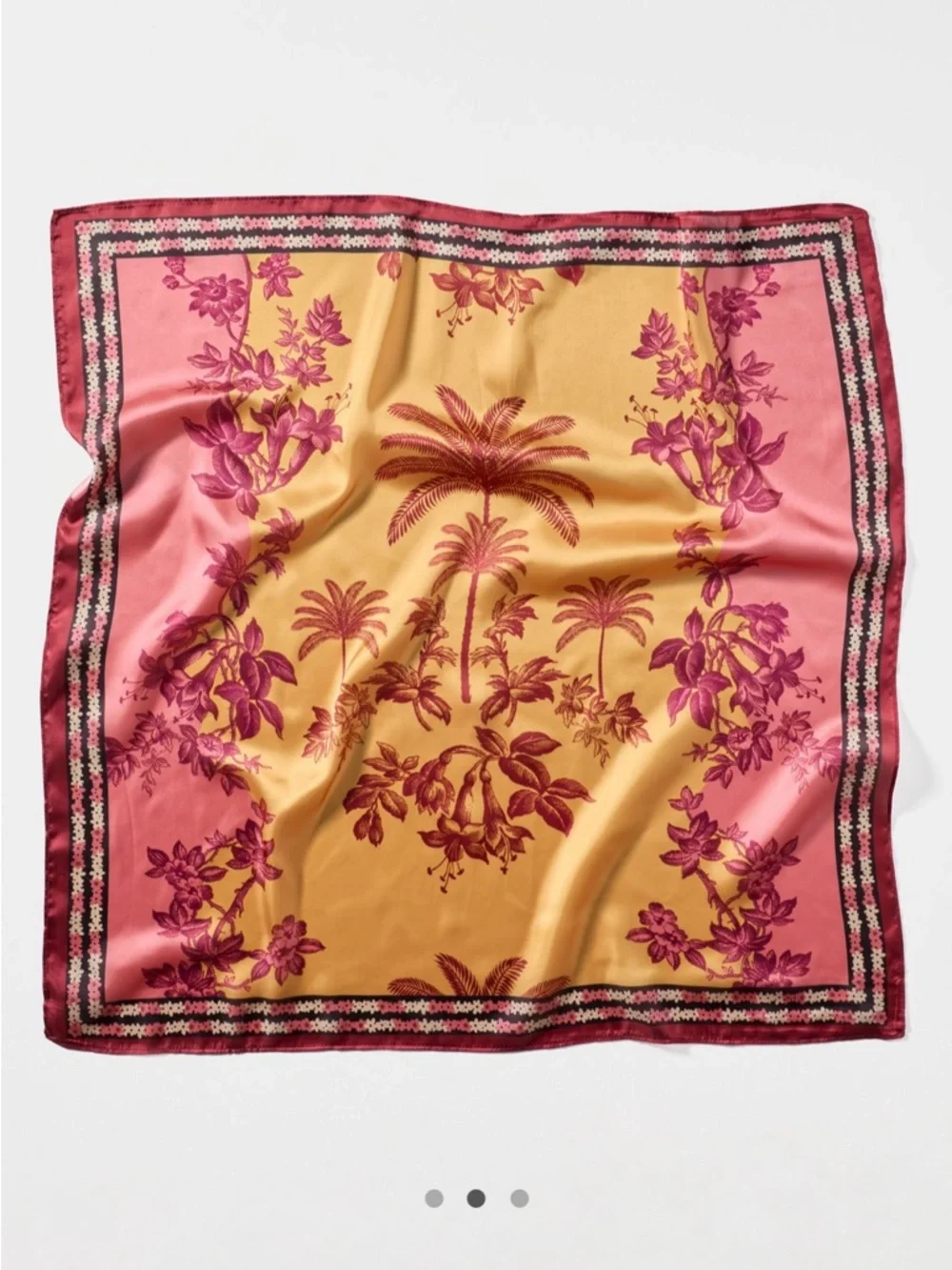New! Anthropologie Flamingo Coast Palm Tree 28” Neck Bag Hair Scarf NWT